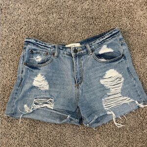 Classic Blue Distressed Jean Shorts M